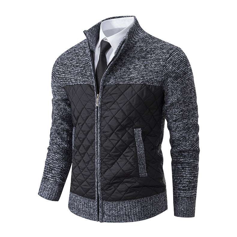 Quilted leisure jacket for men with high collar and practical pockets Lune London