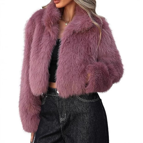 Elegant ladies faux fur jacket with voluminous cut Lune London