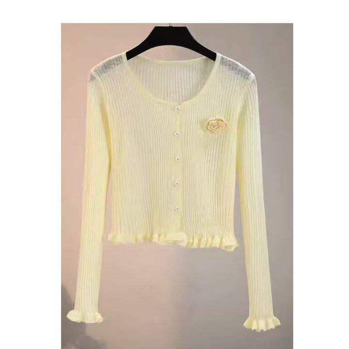 Knitted jacket for women with a delicate floral pattern Lune London