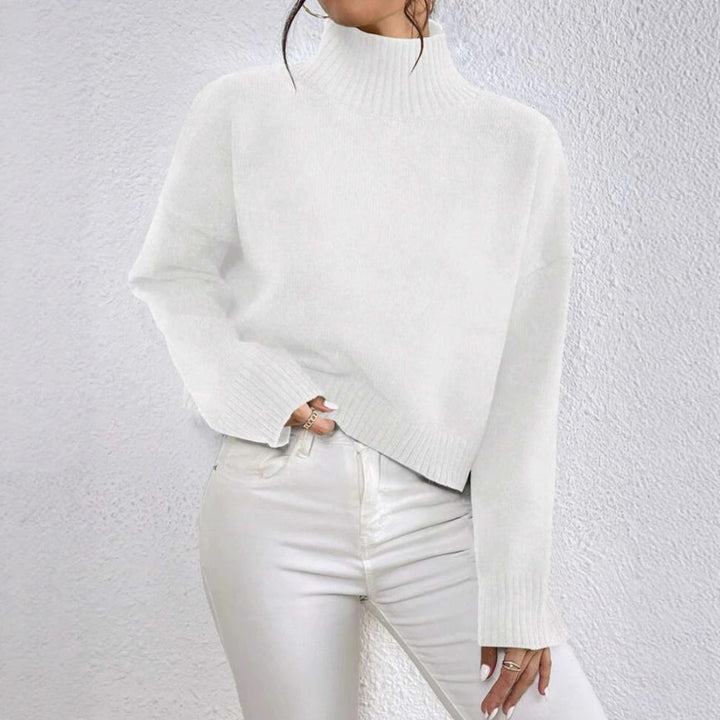 Casual turtleneck sweater for women with wide cuff Lune London