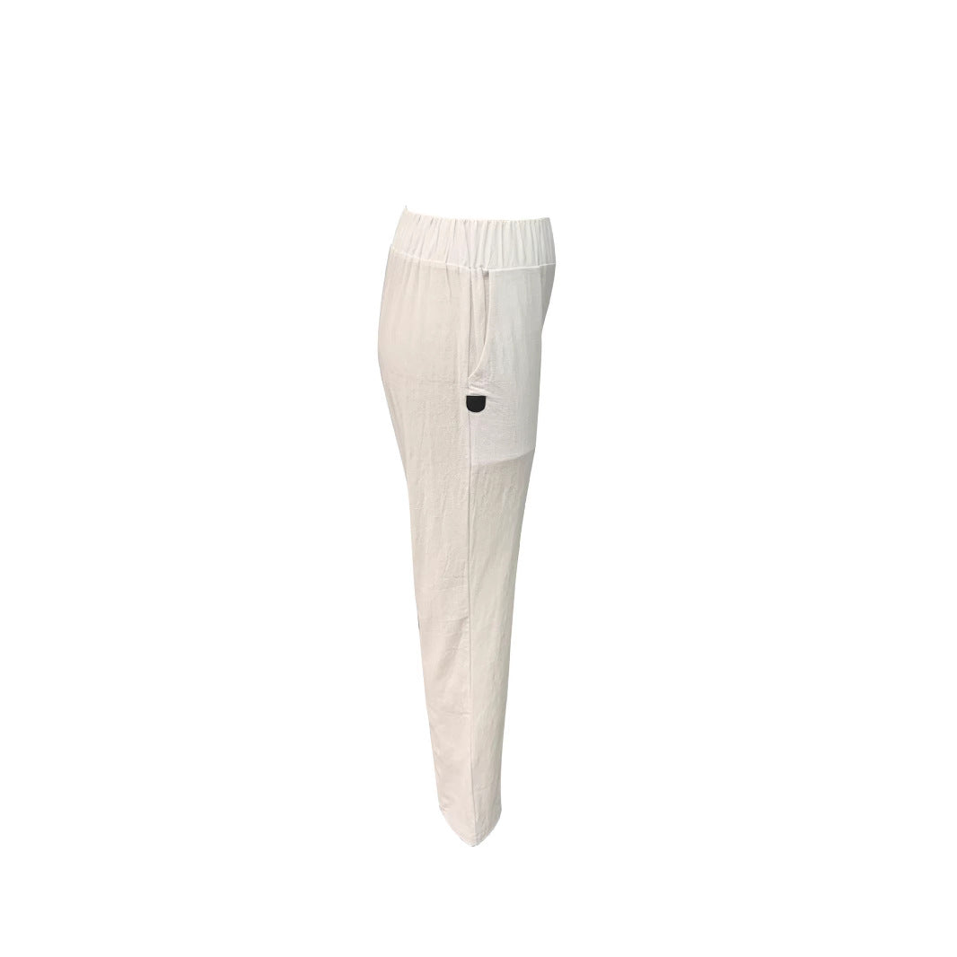 Women’S Lightweight and Airy Linen Pants with Elastic Waistband and Side Pockets Lune London