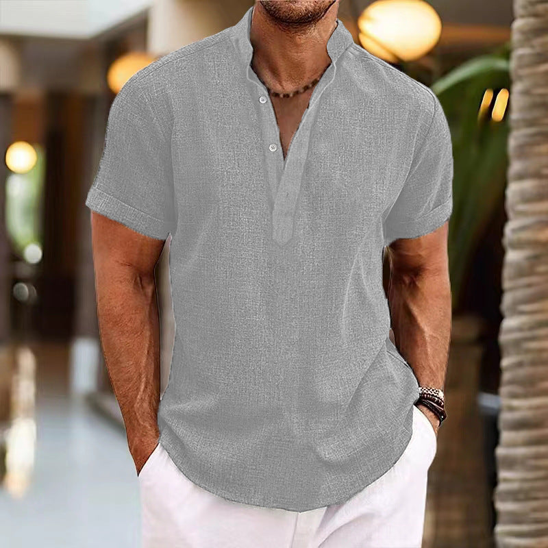 Men's Leisure Short Sleeve Henley T-Shirt Lune London