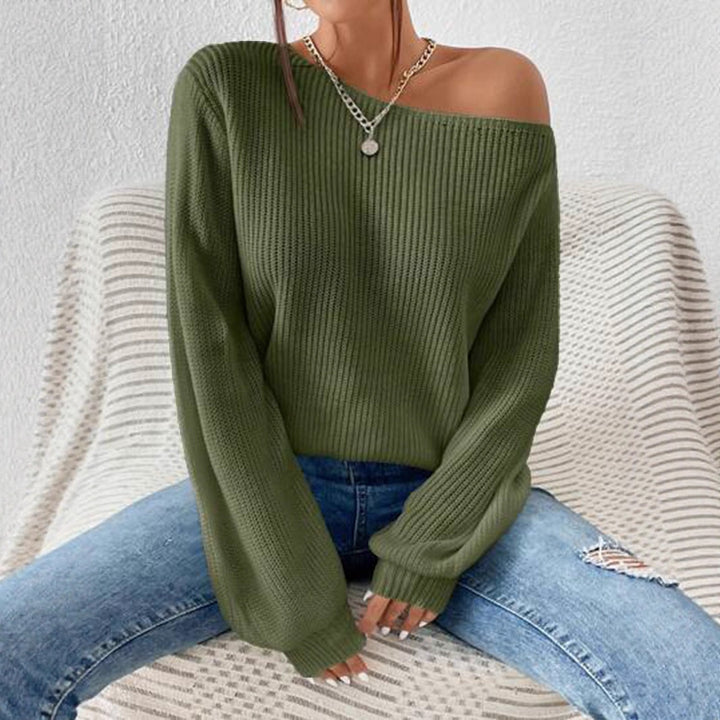 Sweater en tricot décontracté pour femmes avec coupe large et design d'épaule ouverte Chic & Stil