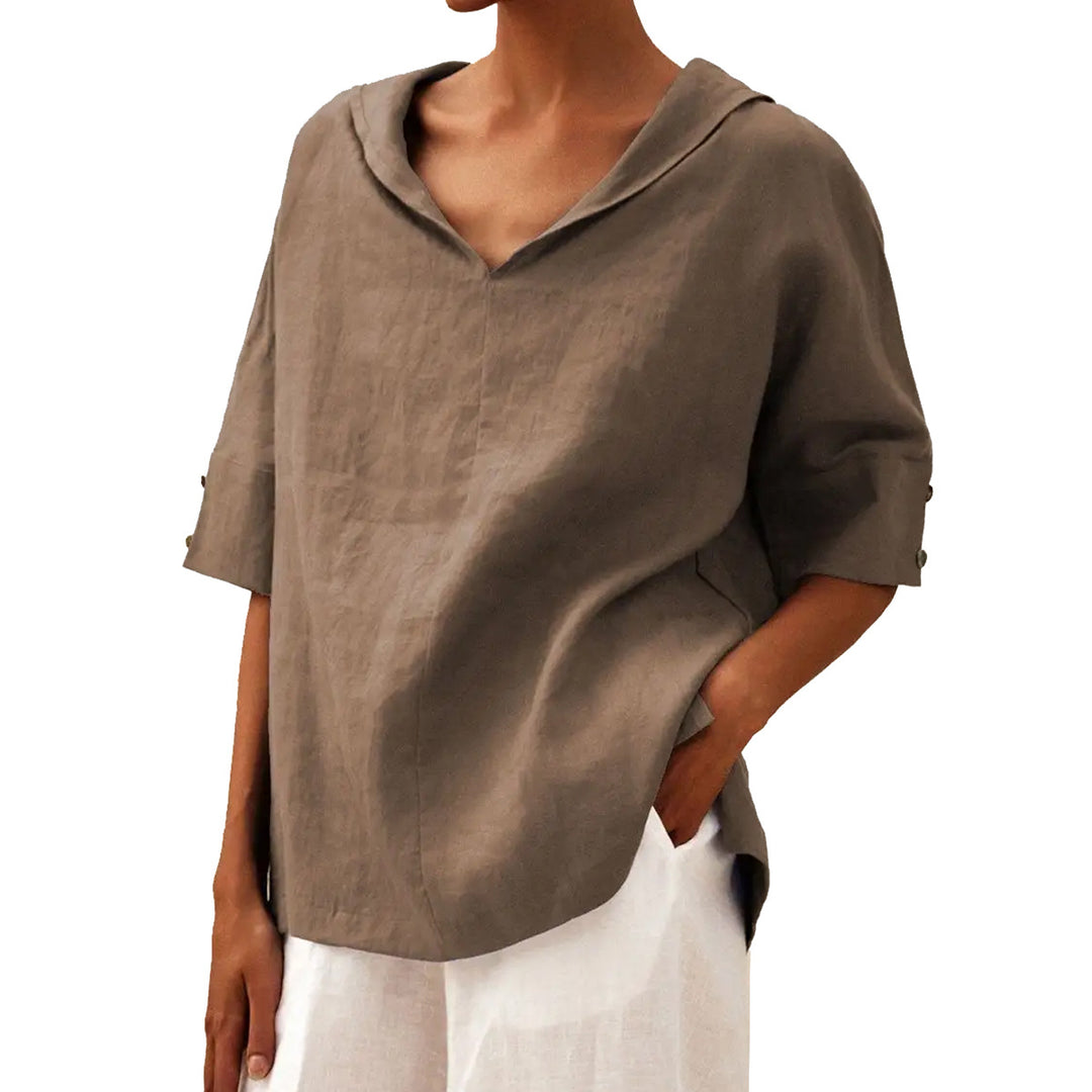 Woman Casual Shirt with Floral Pattern and Modern Collar Lune London