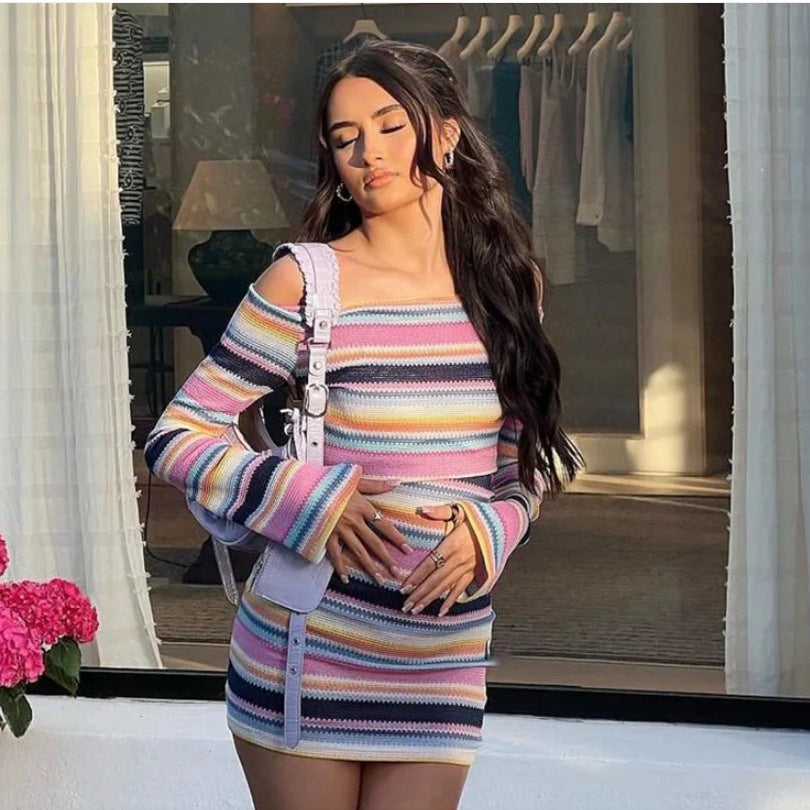 Fitted off-shoulder dress for women with long sleeves Lune London