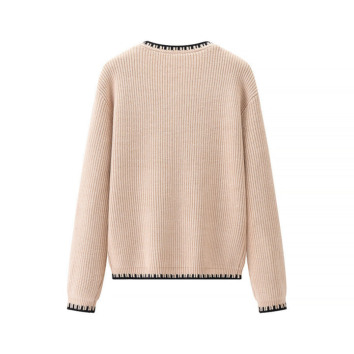 Cardigan for women with a fine ribbed texture and a stylish contrasting finish Lune London