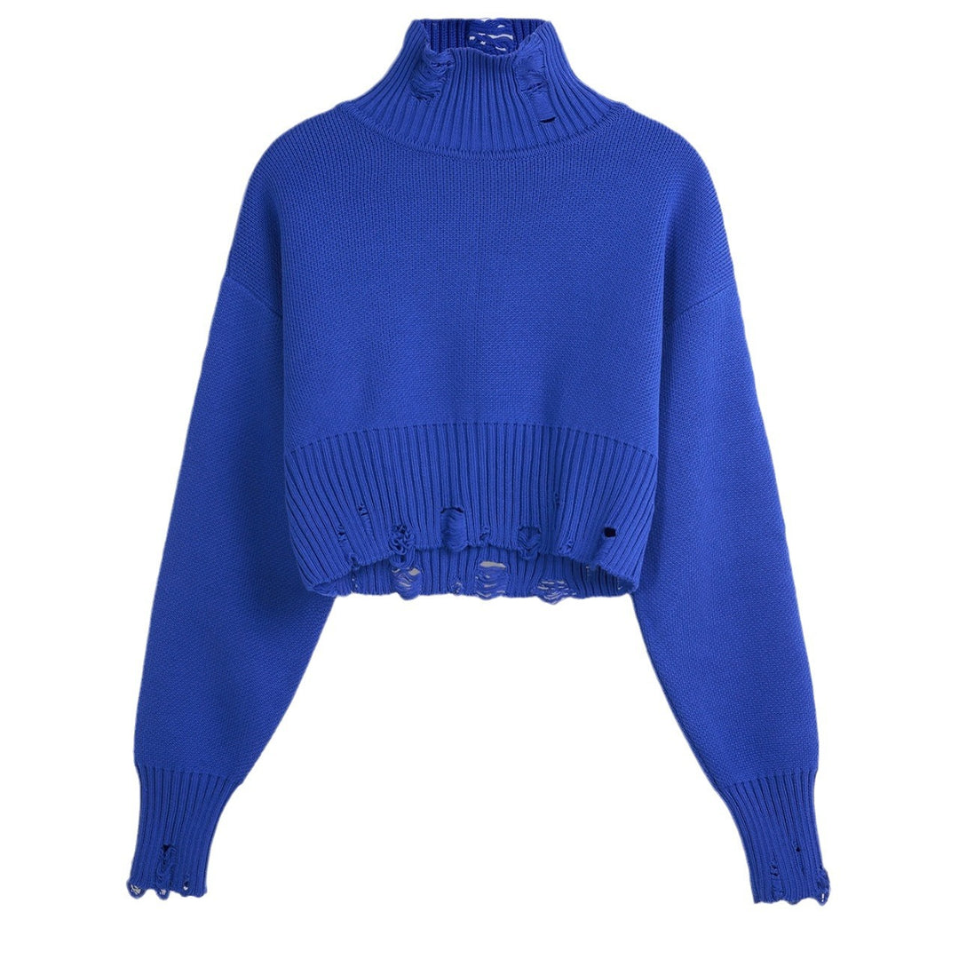 Trendy cropped sweater for women with a modern ribbed design and playful details Lune London
