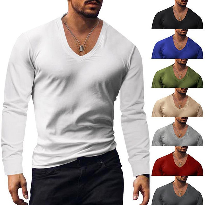 Men's long-sleeved V-neck T-shirt Lune London