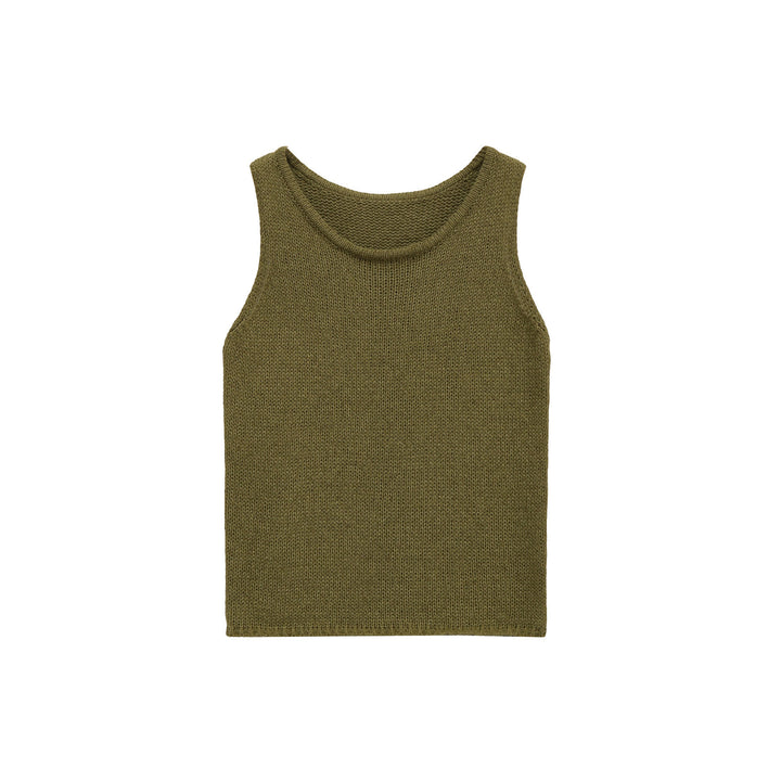 Ladies casual knitted vest with V neckline and button closure Lune London