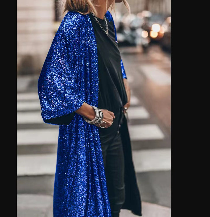 Ladies shimmering kimono with loose fit Lune London