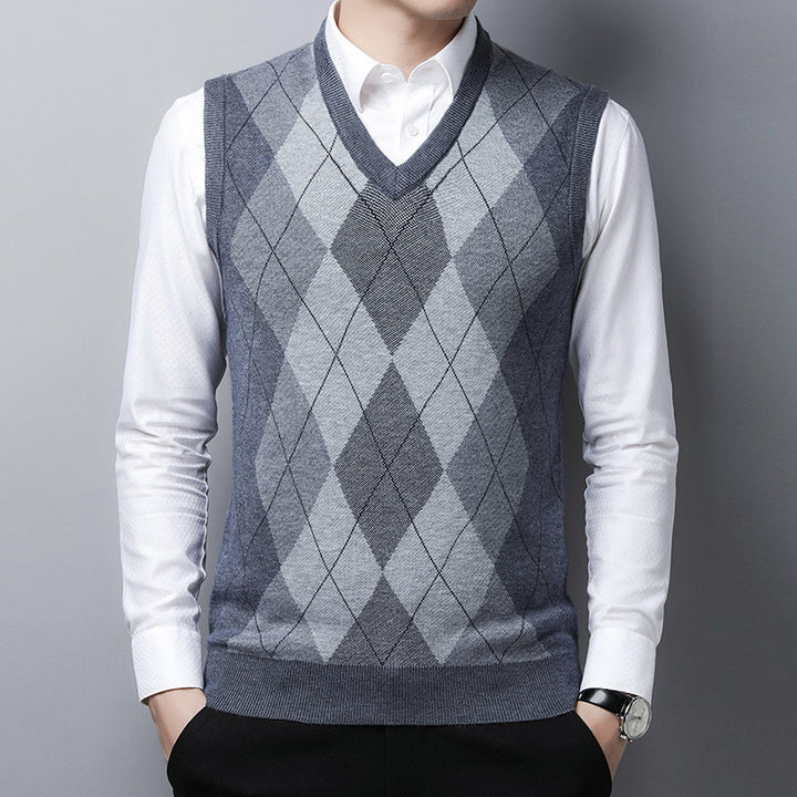 Elegant argyle knit vest for men Chic und Stil