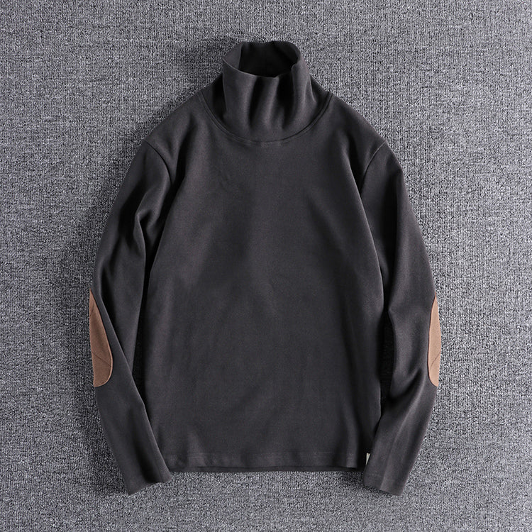 Men's polar fleece sweater with contrasting elbow patches Lune London