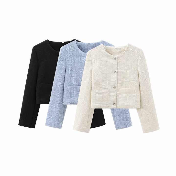Ladies Structured Boucle Jacket Lune London