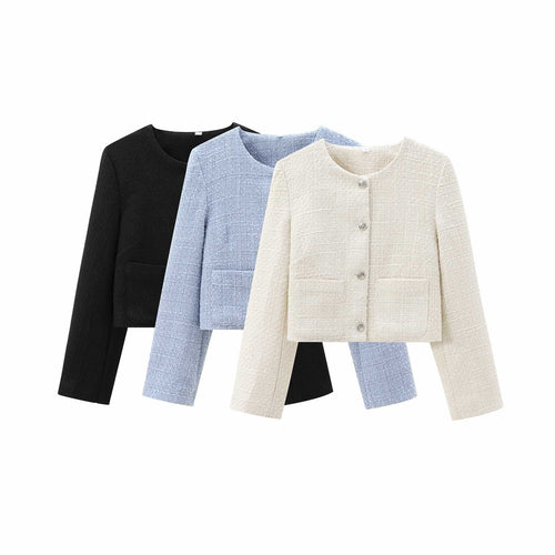 Ladies Structured Boucle Jacket Lune London