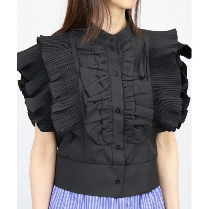 Ruffled top for women with puff sleeves Lune London