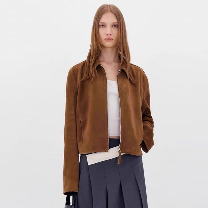 Leather jacket for women with a soft look and a sporty cut Lune London