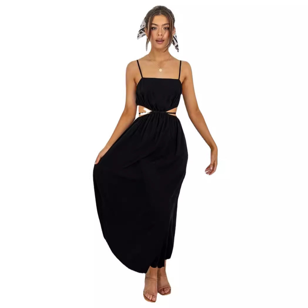 Ladies Elegant Maxi Dress with Chic Cutouts and Style