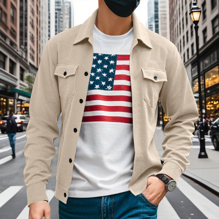 Casual shirt jacket for men with functional pockets and structured design Lune London