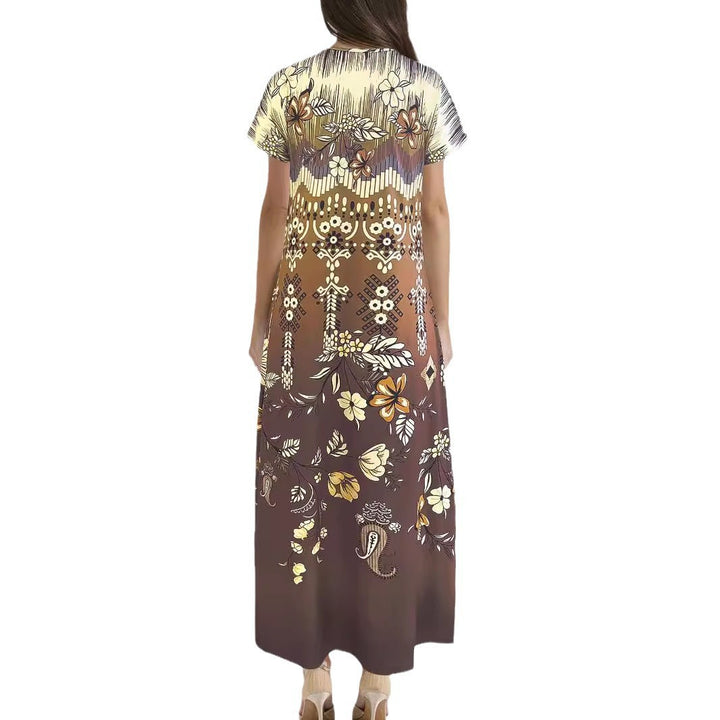 Women's maxi dress with floral pattern and side slits Lune London
