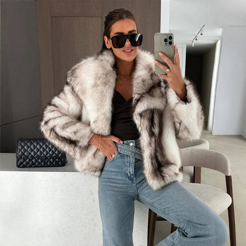 Ladies elegant faux fur jacket Lune London