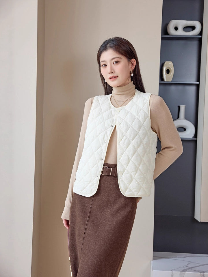 Ladies reversible quilted vest Lune London