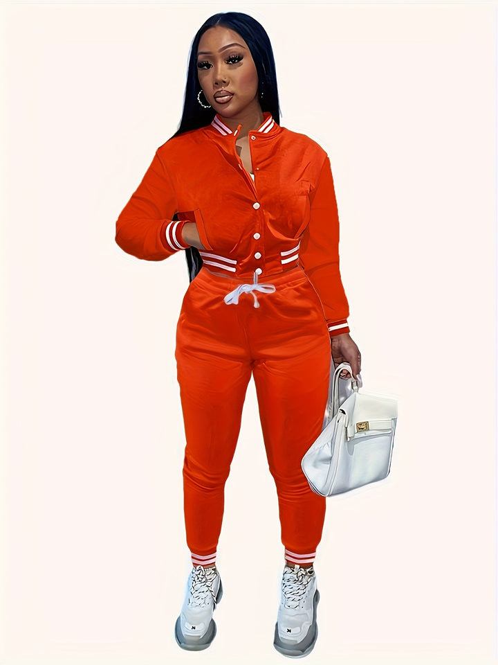 Ladies sporty jumpsuit with chic and stylish contrasts