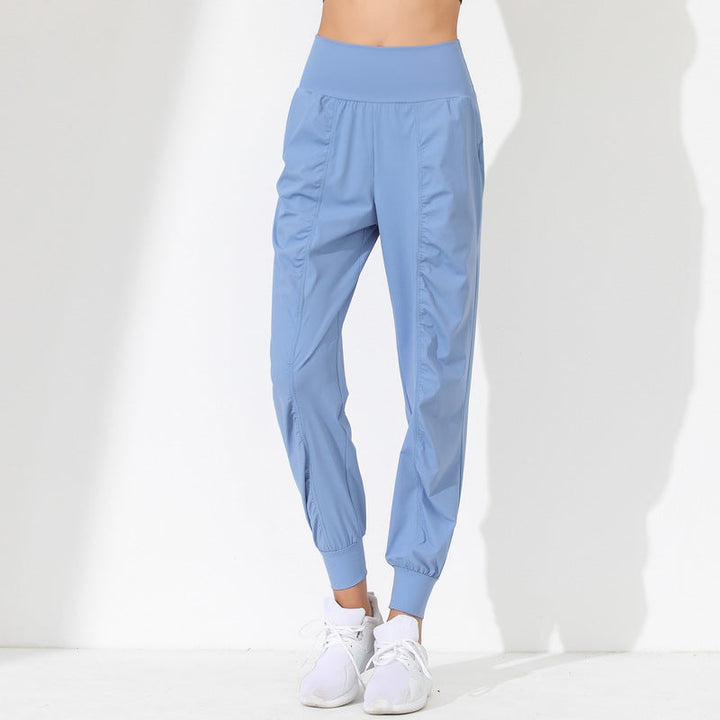 Women's Lightweight Sporty Jogging Pants with High Waist and Elastic Cuffs Lune London