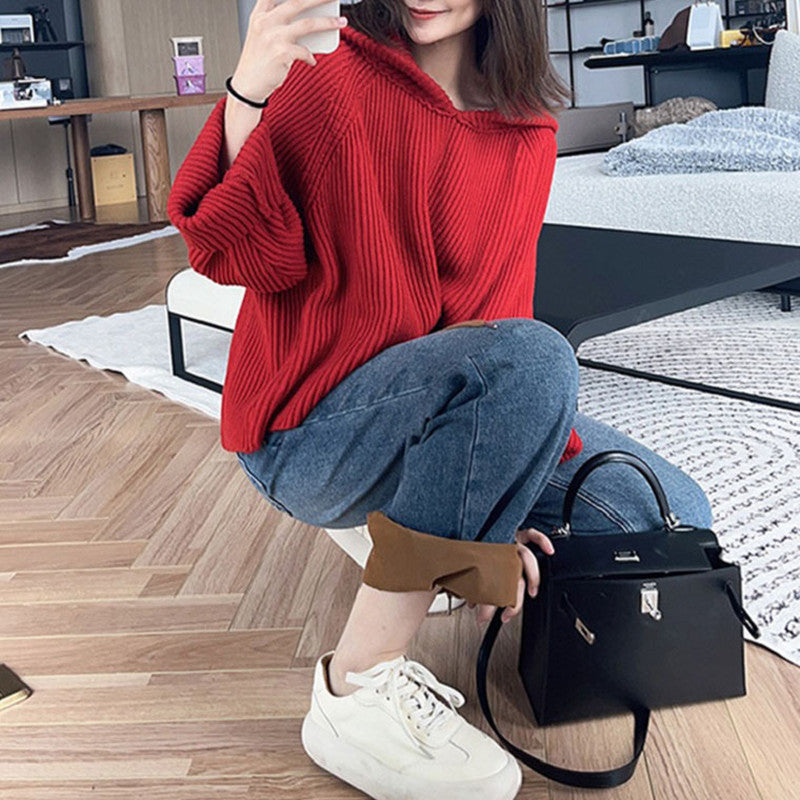 Casual pullover for women with hoodie and wide sleeves Lune London