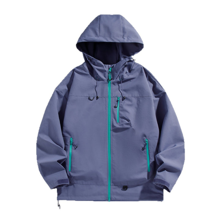 Men's waterproof outdoor jacket with adjustable hood and practical zip pockets Lune London