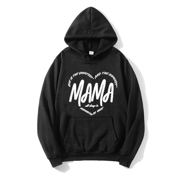 Women's hoodie with creative mama slogan Chic & Style