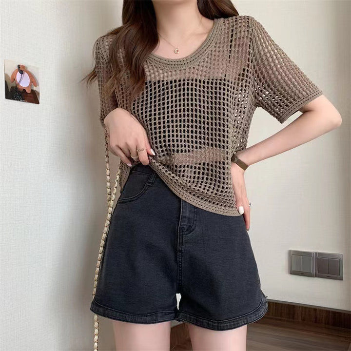 Women's mesh swimsuit top in a casual chic style