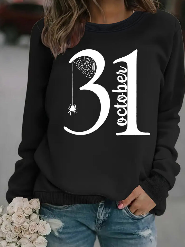 Sweat-shirt pour femmes avec motif d'Halloween créatif et coupe confortable Chic & Stil