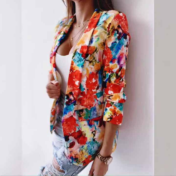 Blazer for women with floral print and relaxed fit Lune London