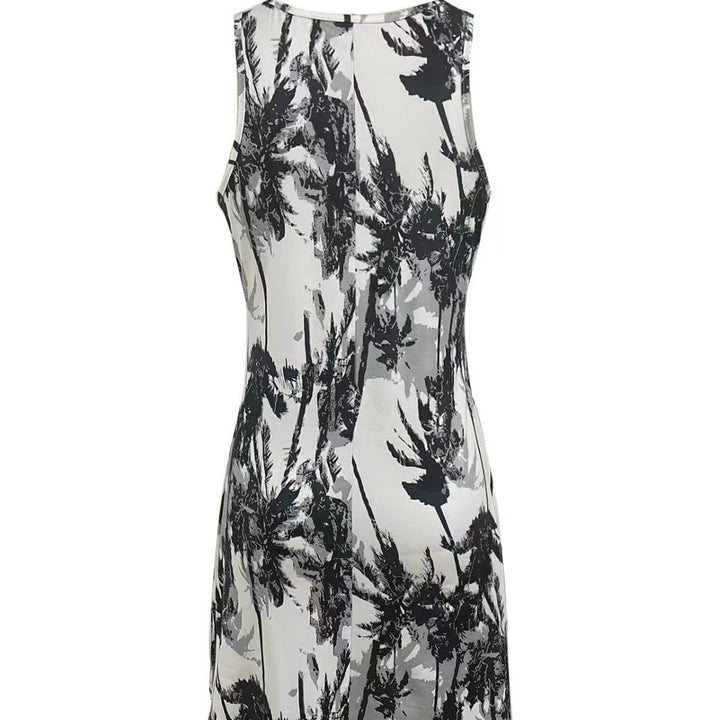 Casual summer dress for women with modern palm pattern Lune London