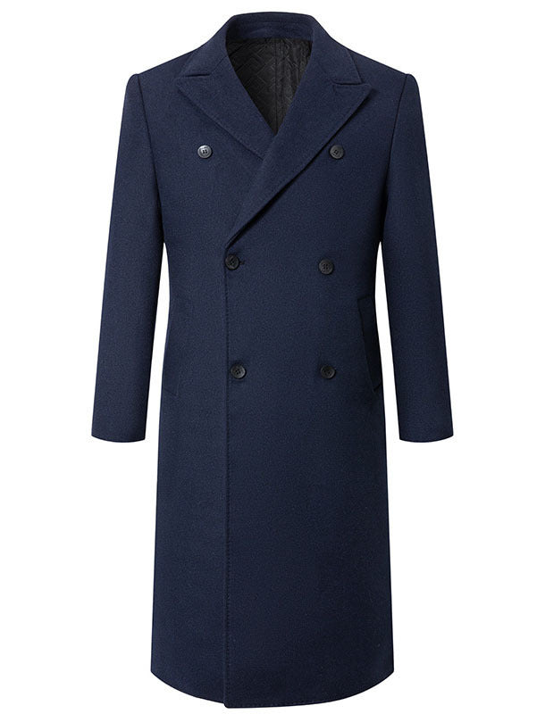 Double-breasted wool coat for men with an elegant notch lapel Lune London