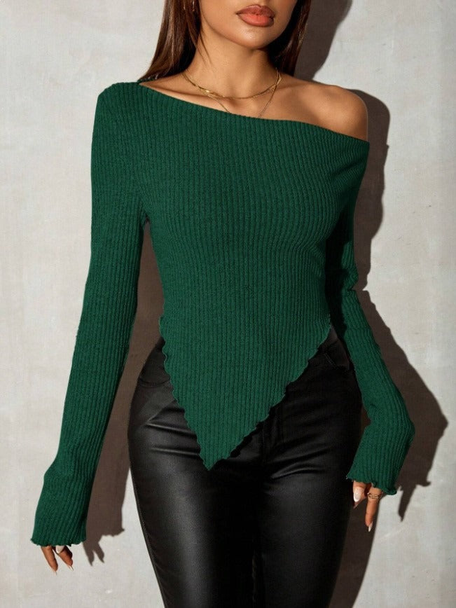 Dames Pull en tricot asymétrique Chic & Stil