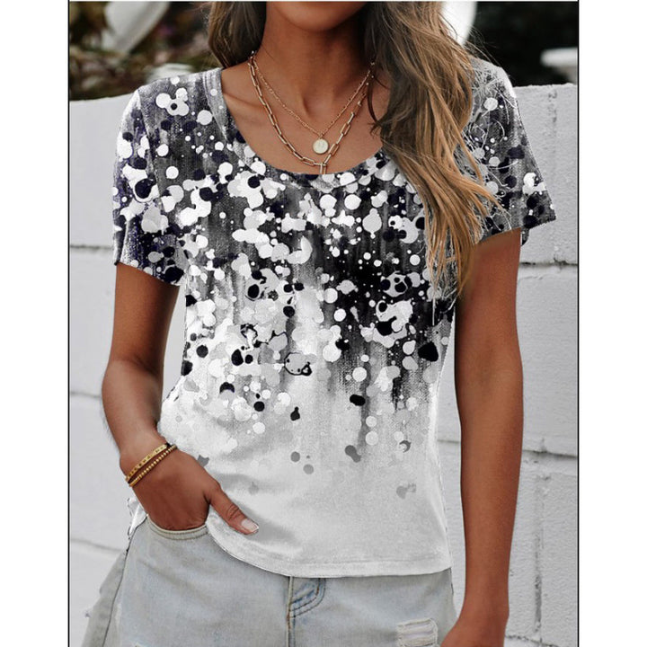 Ladies short sleeve T-shirt with artistic pattern Lune London