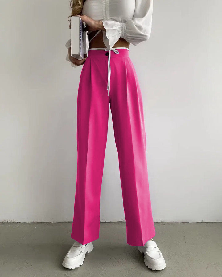 Wide Palazzo Pants for Women with an Elastic Waist and Convenient Pockets Lune London
