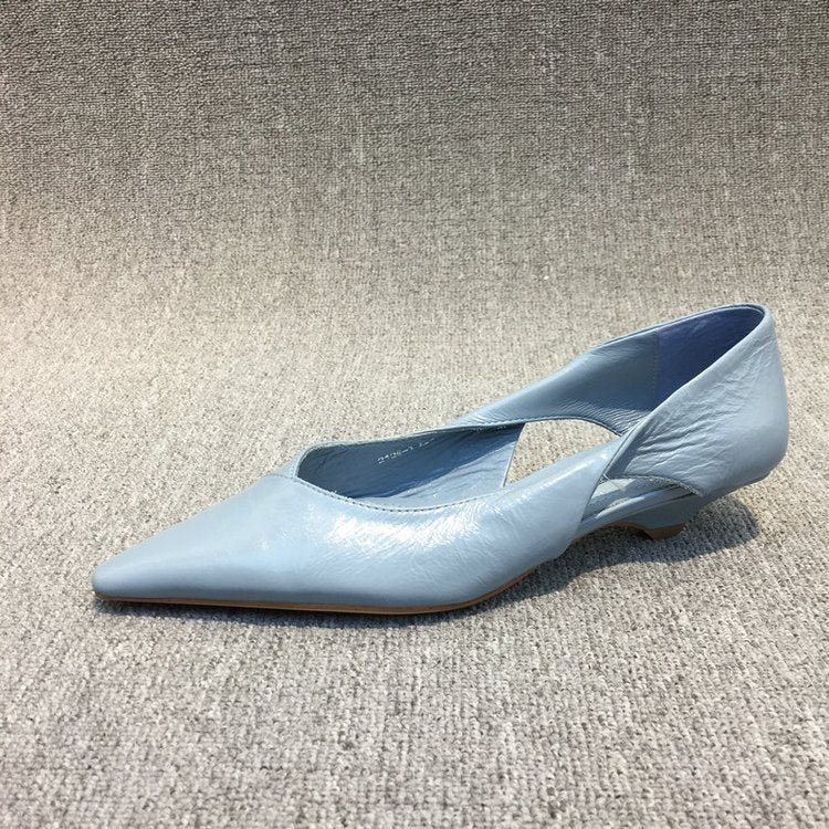 Women Refined Lace Ballet Flats with Smooth Leather Surface Lune London