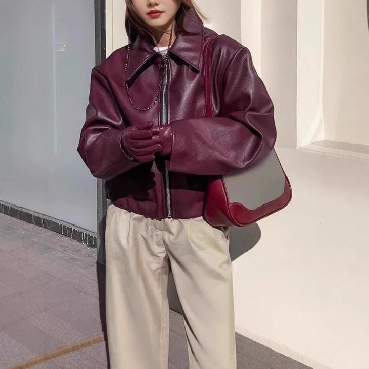 Oversized modern leather jacket for women Lune London