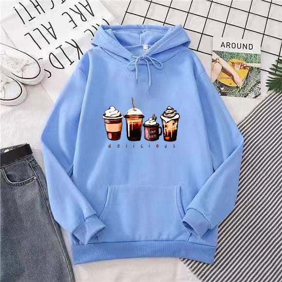 Women's hoodie with cute drink motif Chic & Stil