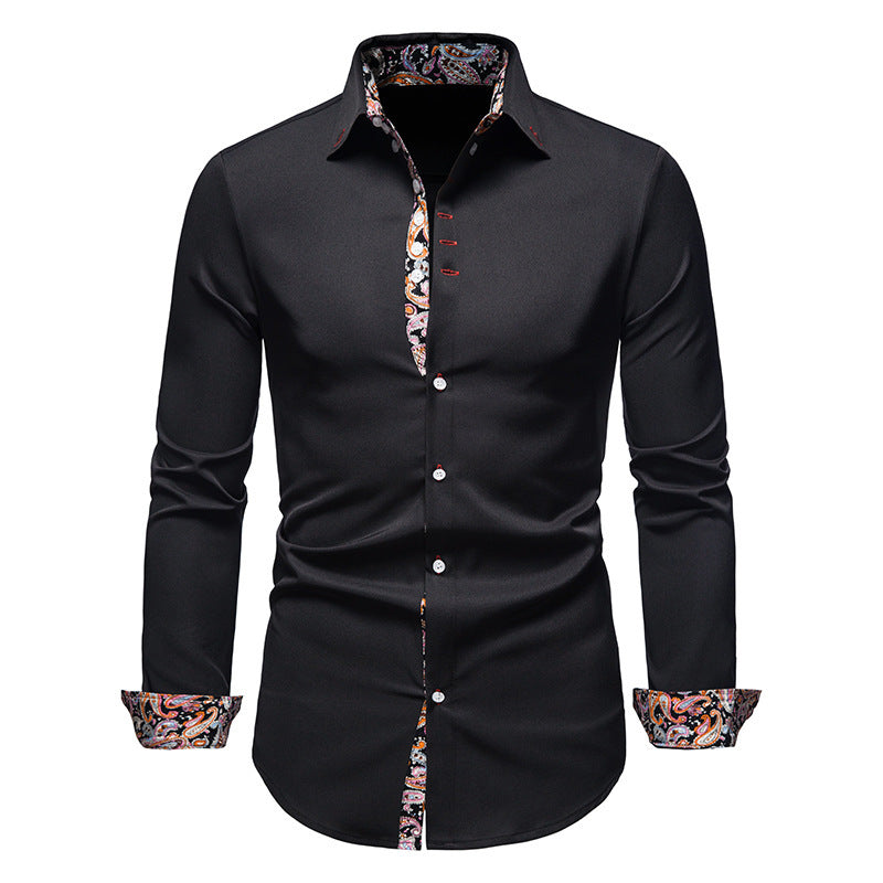 Elegant long-sleeve shirt for men with a eye-catching paisley pattern Lune London