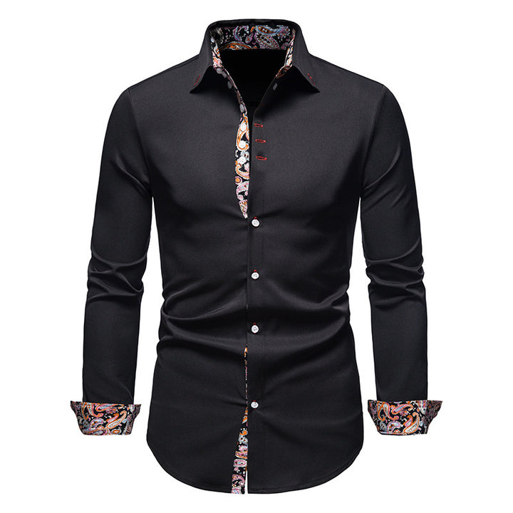 Elegant long-sleeve shirt for men with a eye-catching paisley pattern Lune London