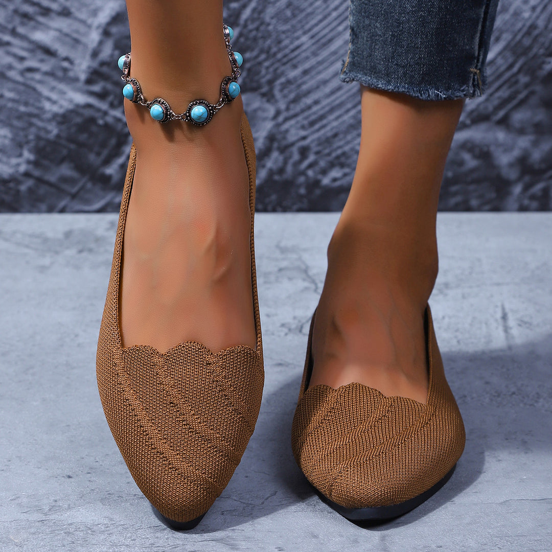 Women Structured Knit Ballet Flats Lune London