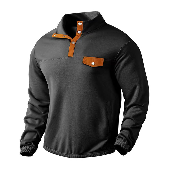 Men's stylish sweater with button placket and pockets Chic and style