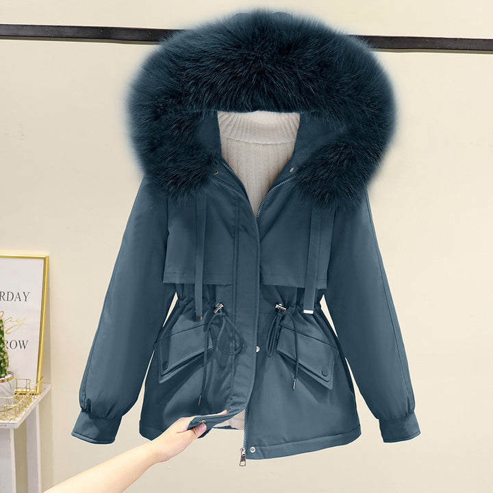 Winter ladies with functional zipper and removable faux fur collar Lune London
