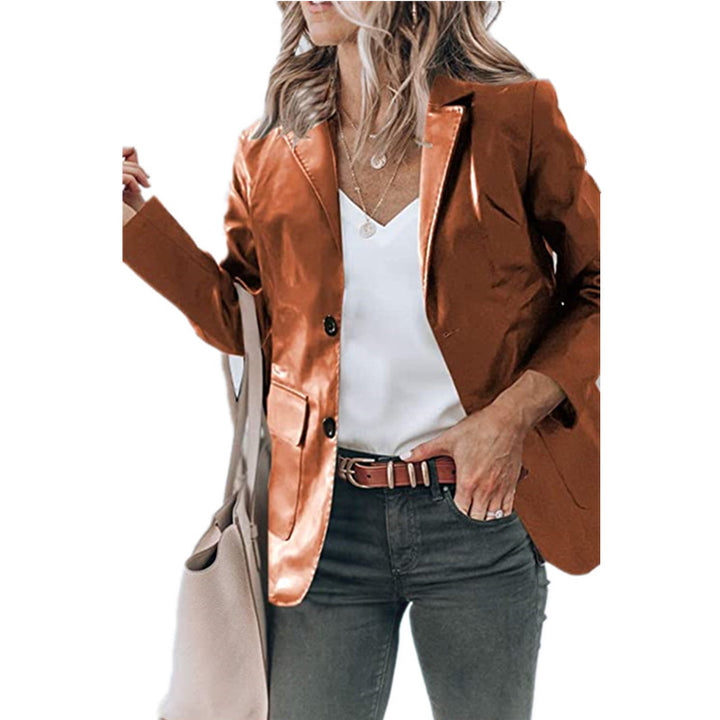 Women's Elegant Jacket with Shiny Surface and Practical Pockets Lune London