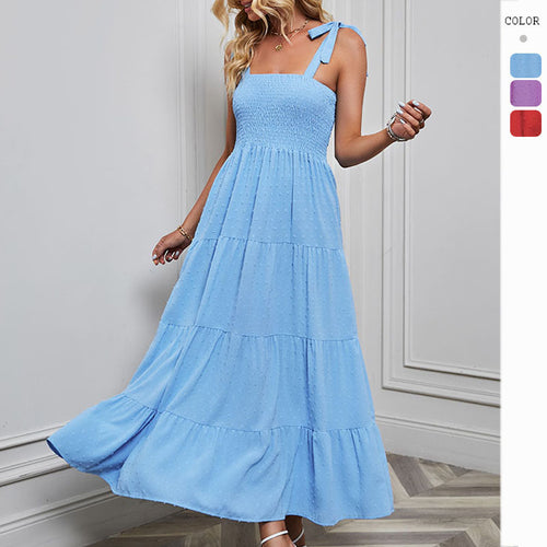 Maxi Dress for Women with Ruffled Straps and Flared Hem Chic & Stil