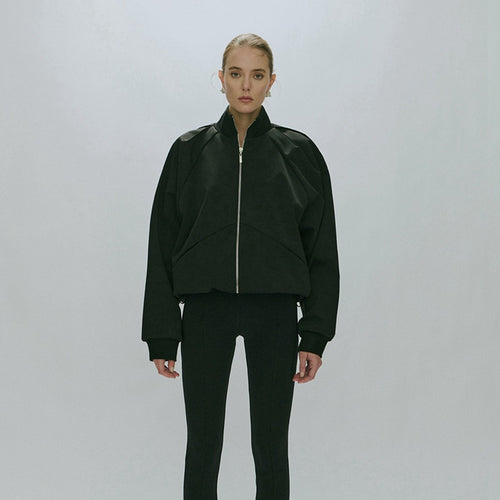 Women's sporty transitional jacket with high collar and practical zip pockets Lune London