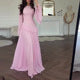 Women's Gala Maxi Dress Bell Sleeves Tiered Skirt